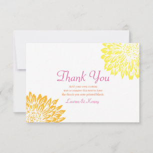 Pink, Orange & Yellow Mums Mums Thank You Cards
