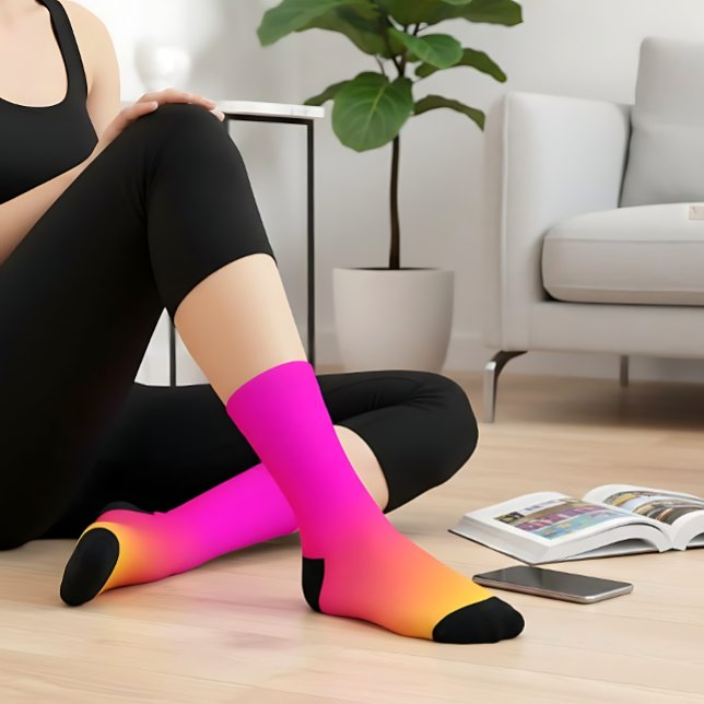 Pink Orange Yellow Ombre Socks (Creator Uploaded)