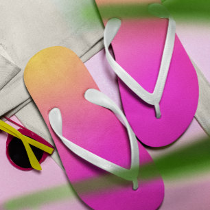 Pink Orange Yellow Ombre Thongs