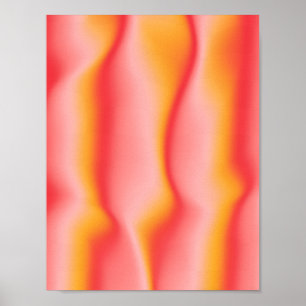 Pink, Orange & Yellow Wavy Abstract Poster
