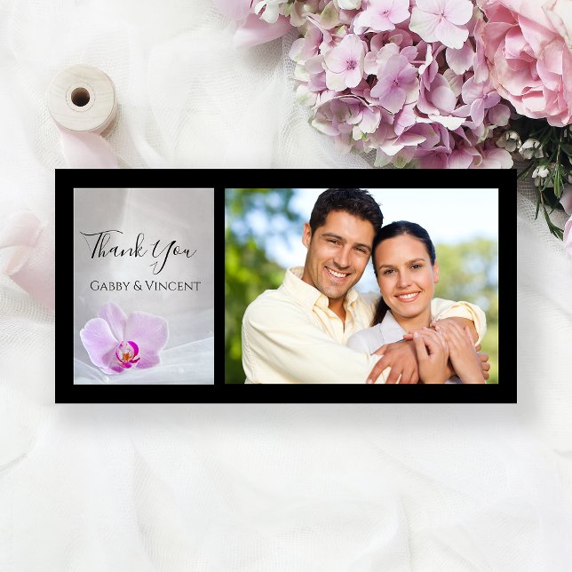 Pink Orchid and Bridal Veil Wedding Thank You (Creator Uploaded)