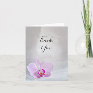 Pink Orchid and Bridal Veil Wedding Thank You