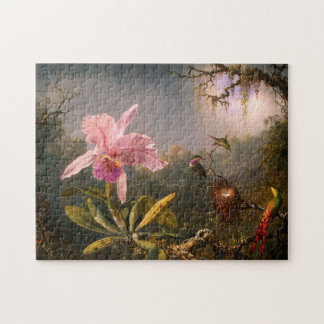 Pink Orchid and Three Hummingbirds Puzzle