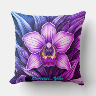 Pink Orchid Bloom Cushion