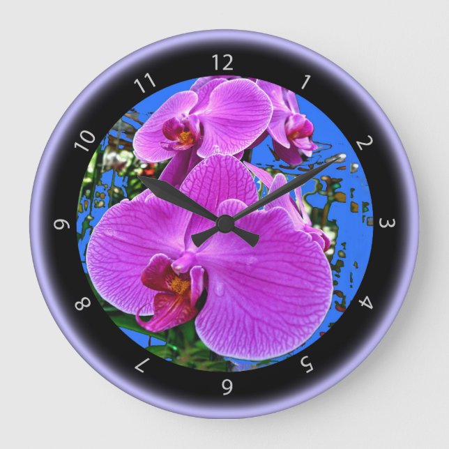 Pink Orchid Clock (Front)