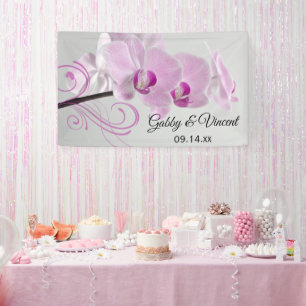 Pink Orchid Elegance Wedding Banner