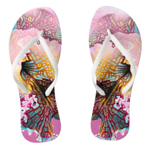 Pink Orchid Flip Flops