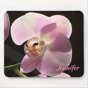 Pink Orchid Floral Botanical Mouse Pad