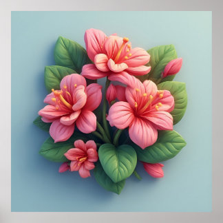 Pink Orchid Flower Arrangement Poster