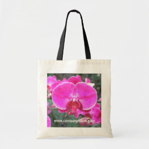 Pink orchid flower, floral photography tote bag
