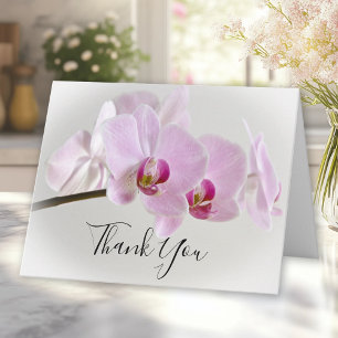 Pink Orchid Flower Funeral Sympathy Thank You Card