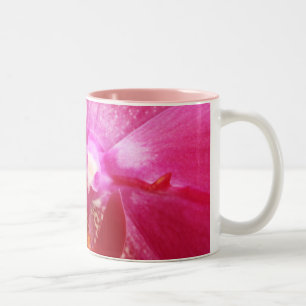 Pink Orchid Flower Two-Tone Coffee Mug