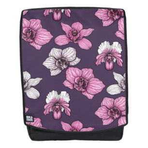 Pink orchid flowers backpack