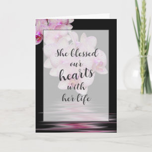 Pink Orchid Flowers Sympathy  Card