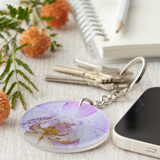Pink Orchid Key Ring (Front Right)