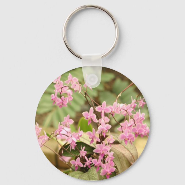 Pink orchid key ring (Front)