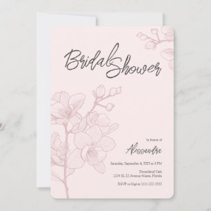 Pink Orchid Moments Wedding Bridal Shower Invitation
