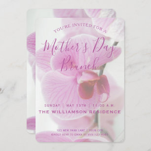 Pink Orchid Mother's Day Brunch Invitation