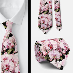 Pink Orchid Neck Tie