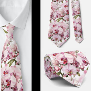 Pink Orchid Neck Tie