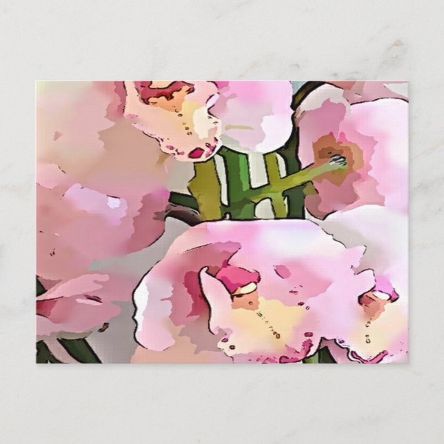Pink Orchid Postcard (Front)