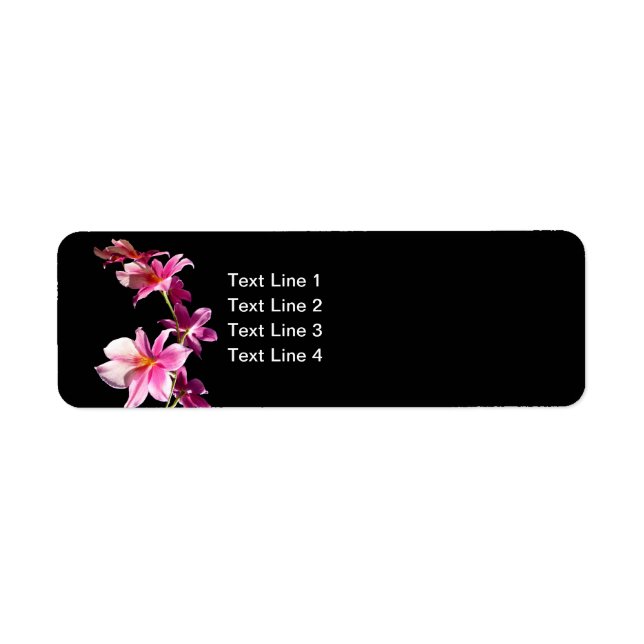 Pink Orchid. Return Address Label (Front)