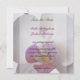 Pink Orchid Save the Date Invitation