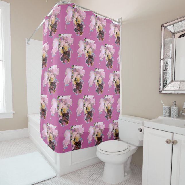 Pink Orchid Shower Curtain (In Situ)