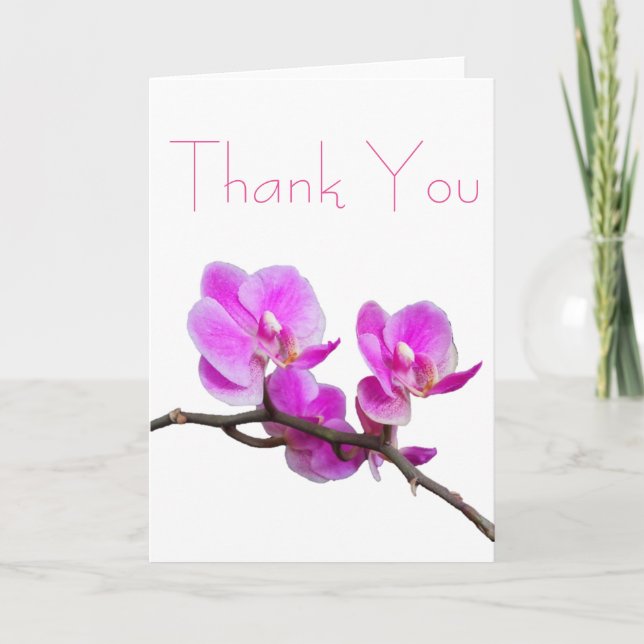 Pink Orchid Thank You Card (Front)