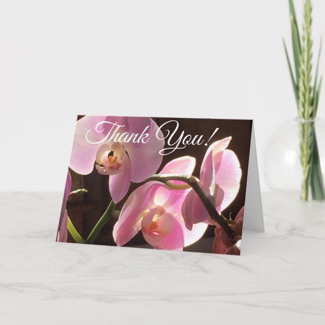 Pink Orchid Thank You Card (Front)