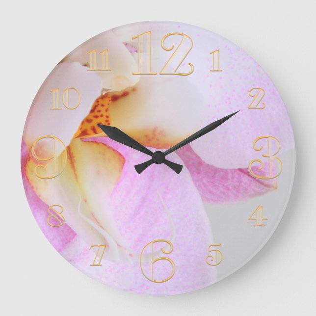 Pink Orchid Wall Clock (Front)
