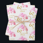 Pink Orchid Watercolor Gold Glitter 60th Birthday Wrapping Paper Sheet<br><div class="desc">Pink Orchid Watercolor Gold Glitter 60th Birthday Wrapping Paper. Modern floral 60th birthday gift wrap with beautiful pink watercolor orchid and faux gold glitter. Add your name and age.</div>