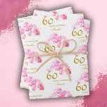 Pink Orchid Watercolor Gold Glitter 60th Birthday Wrapping Paper Sheet<br><div class="desc">Pink Orchid Watercolor Gold Glitter 60th Birthday Wrapping Paper. Modern floral 60th birthday gift wrap with beautiful pink watercolor orchid and faux gold glitter. Add your name and age.</div>
