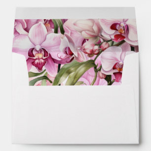 Pink Orchid Wedding Invitations Envelope