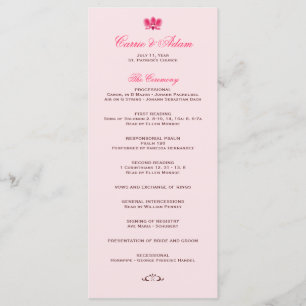 Pink Orchid Wedding Program