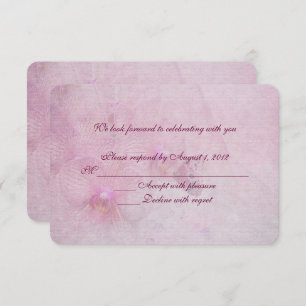 pink orchid wedding RSVP Invitation