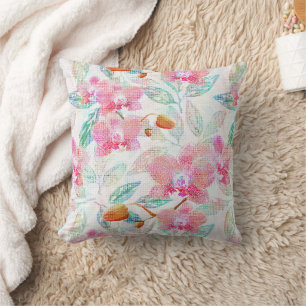 Pink orchids. cushion