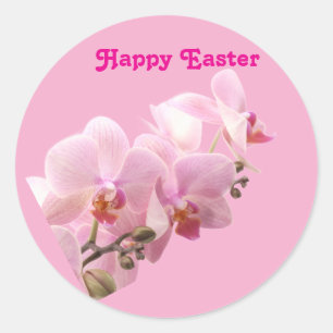 Pink Orchids “Happy Easter” Sticker