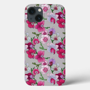 Pink Orchids In Bloom iPhone 13 Case