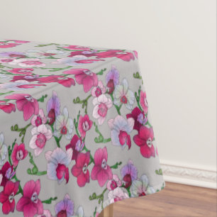 Pink Orchids In Bloom Tablecloth