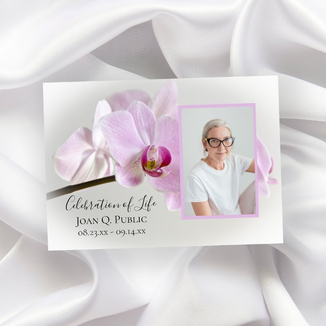 Pink Orchids on Stem Celebration of Life Invitation (Creator Uploaded)