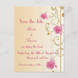 Pink Orchids Save the date Card