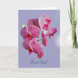 Pink Orchids Thank You Card