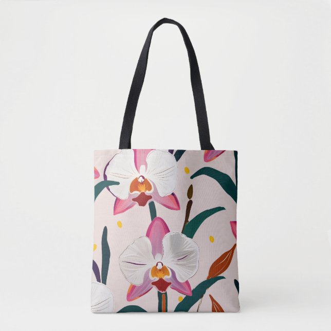 Pink Orchids Tote Bag (Front)