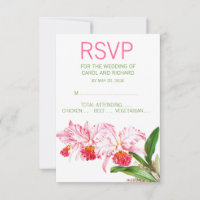 Pink Orchids Watercolor Wedding