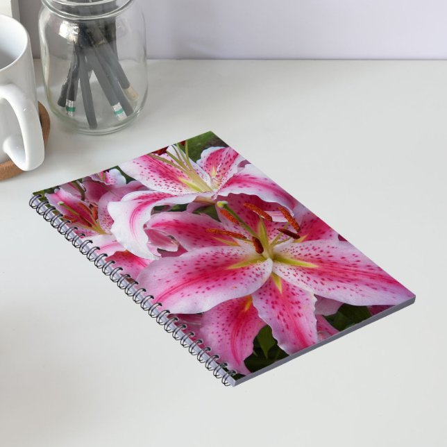 Pink Oriental Lilies Floral Notebook (In Situ)