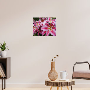 Pink Oriental Lilies Floral Photographic Poster