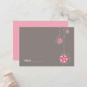 Pink Origami Hanging Ornament Lights Asian Wedding Place Card