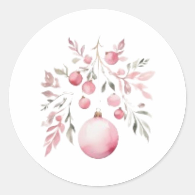 Pink Ornament Classic Round Sticker (Front)