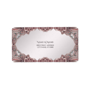 Pink Ornamental Address Label